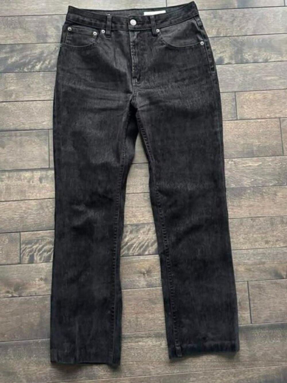 Zara Mini Bootcut Flocked Denim
